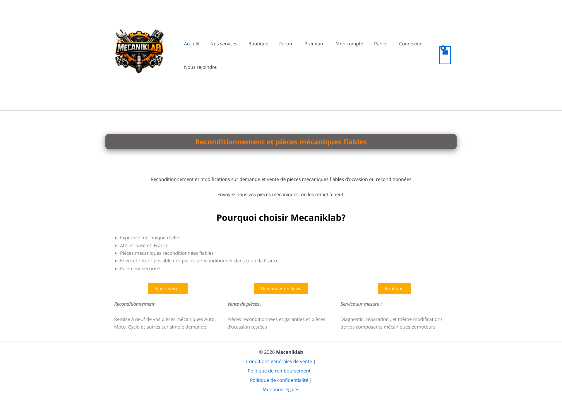 Aperçu du site