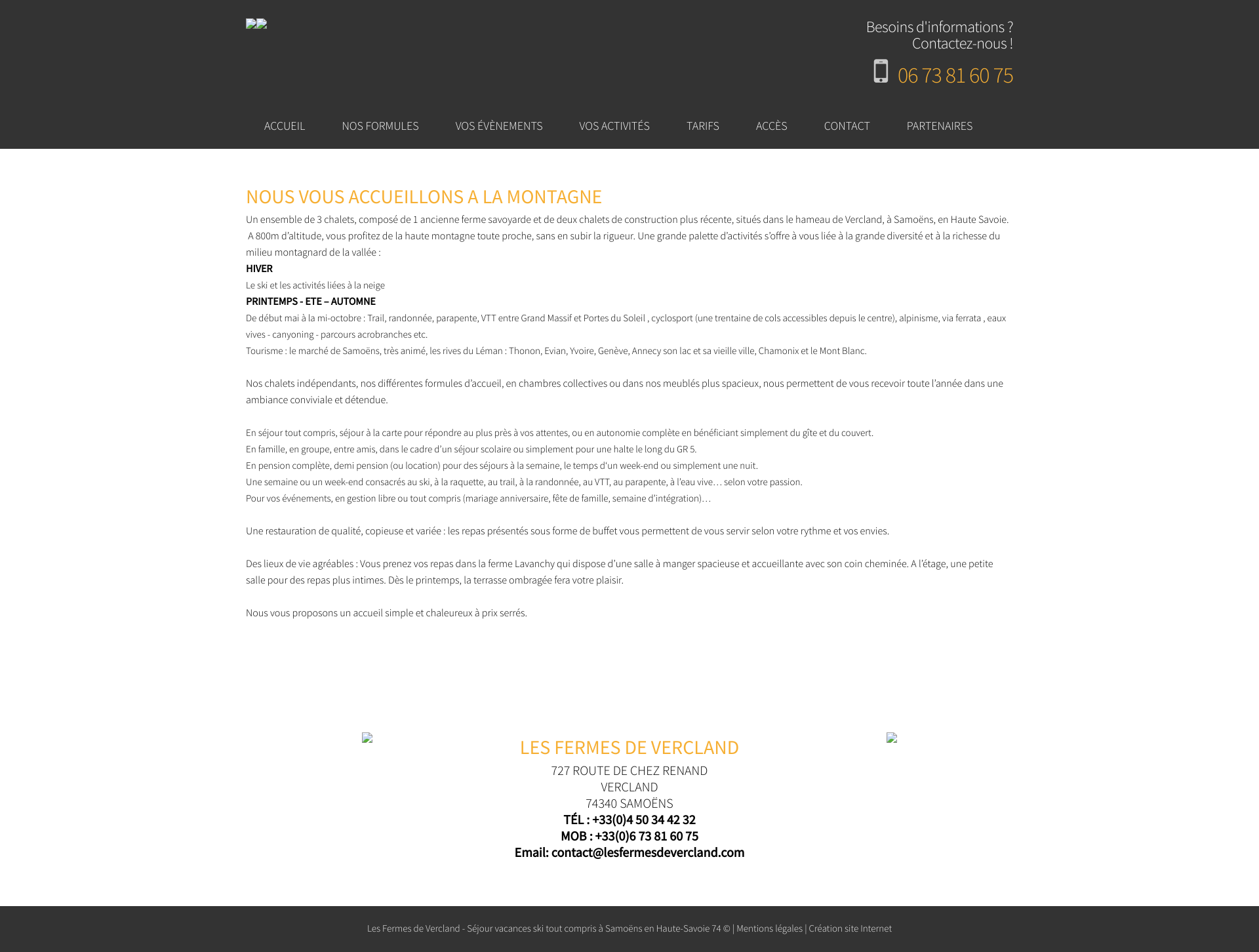 Aperçu du site