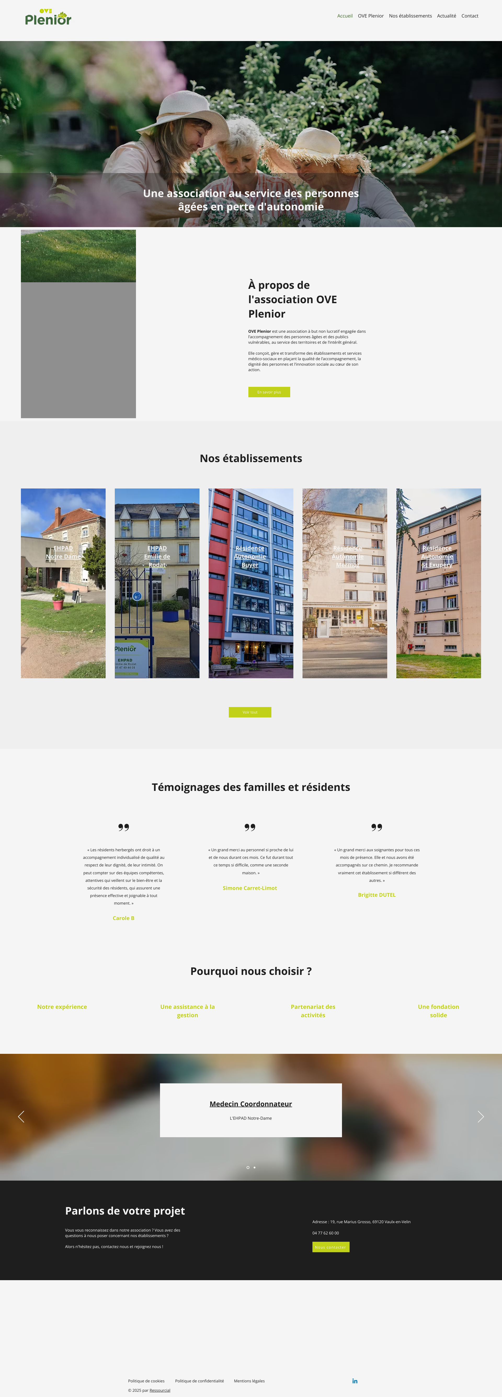 Aperçu du site