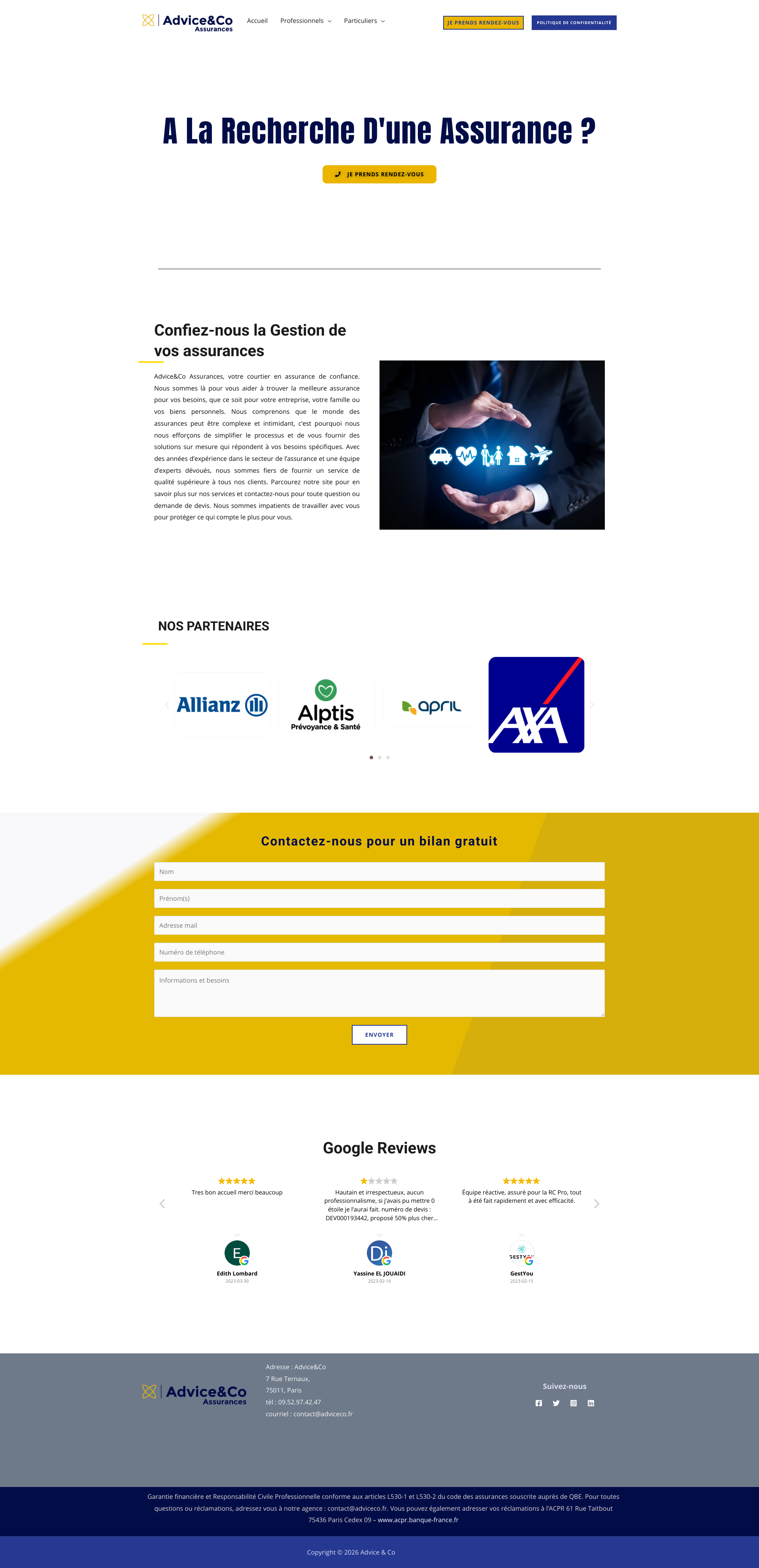 Aperçu du site