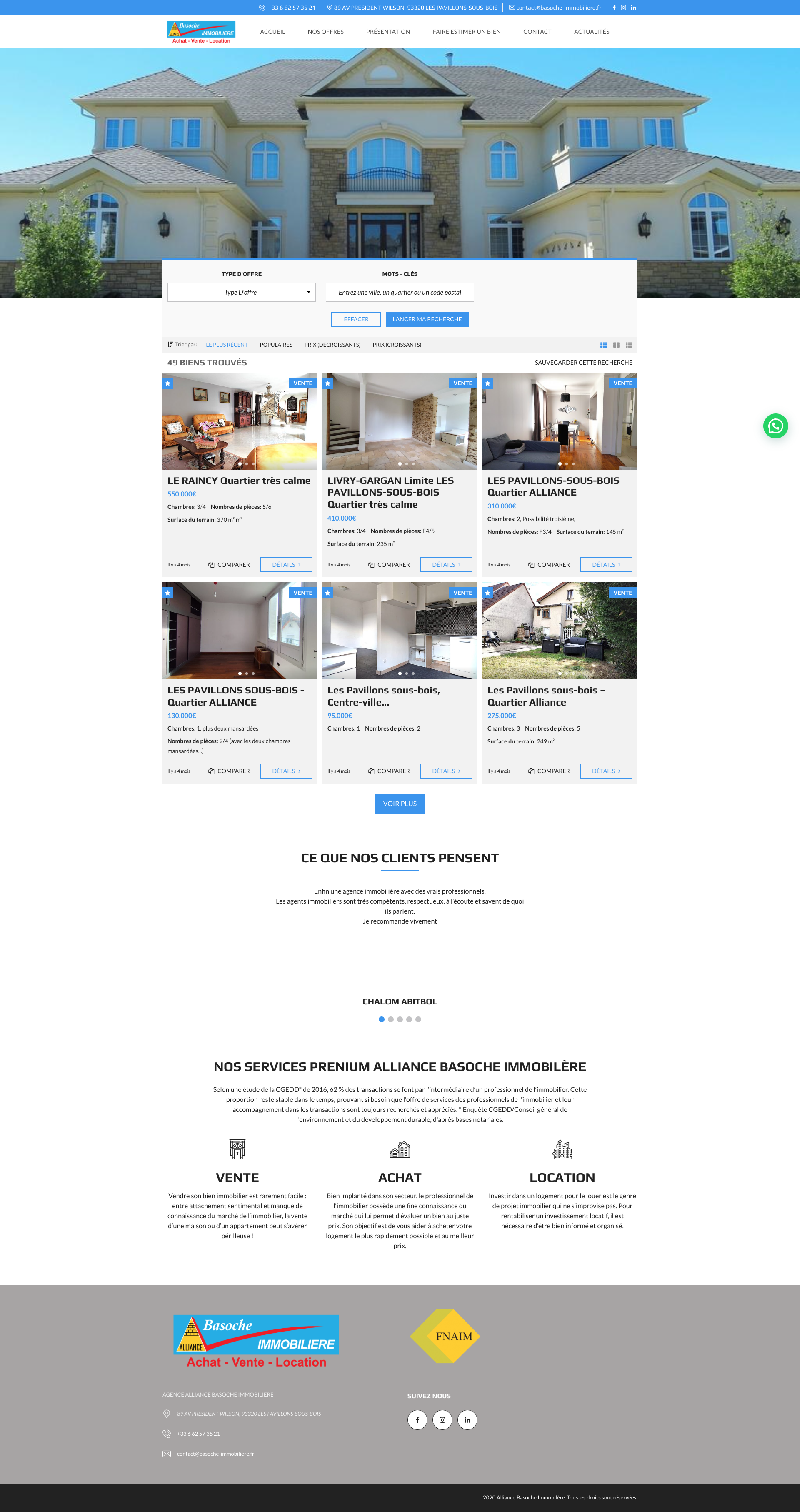 Aperçu du site