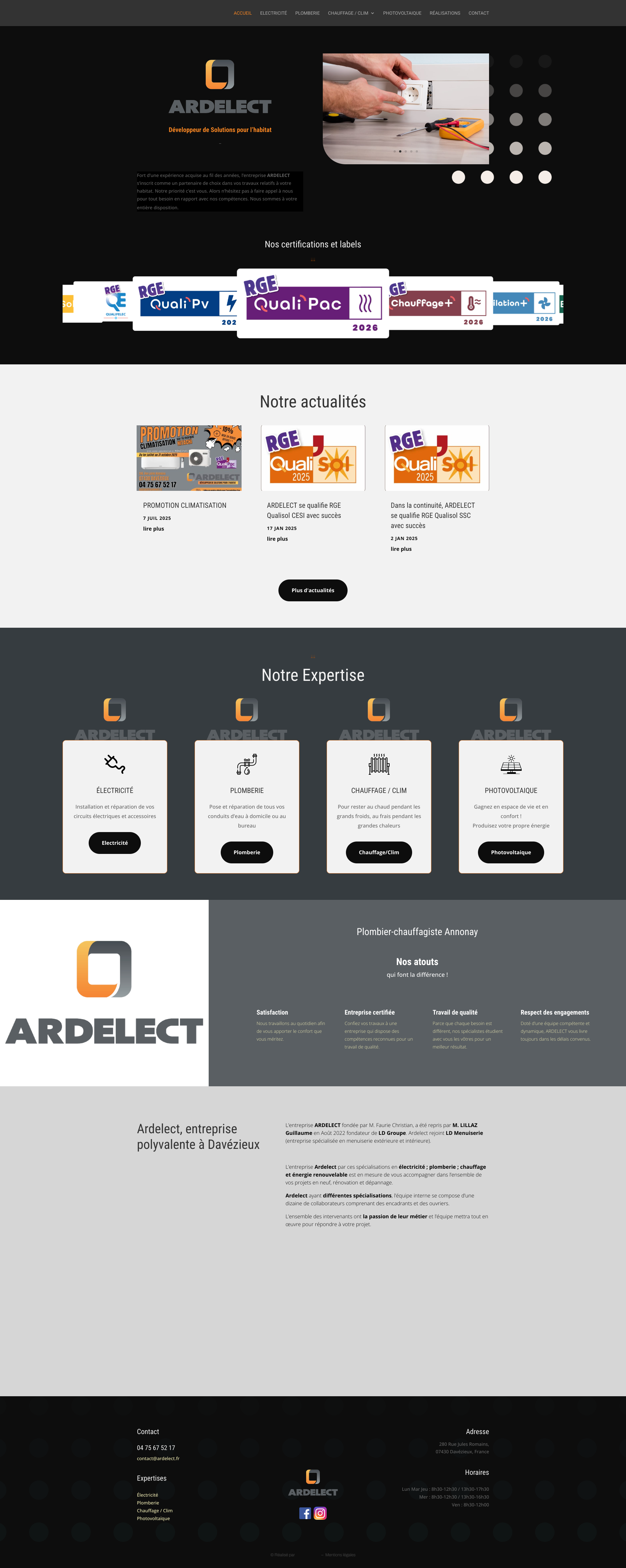 Aperçu du site