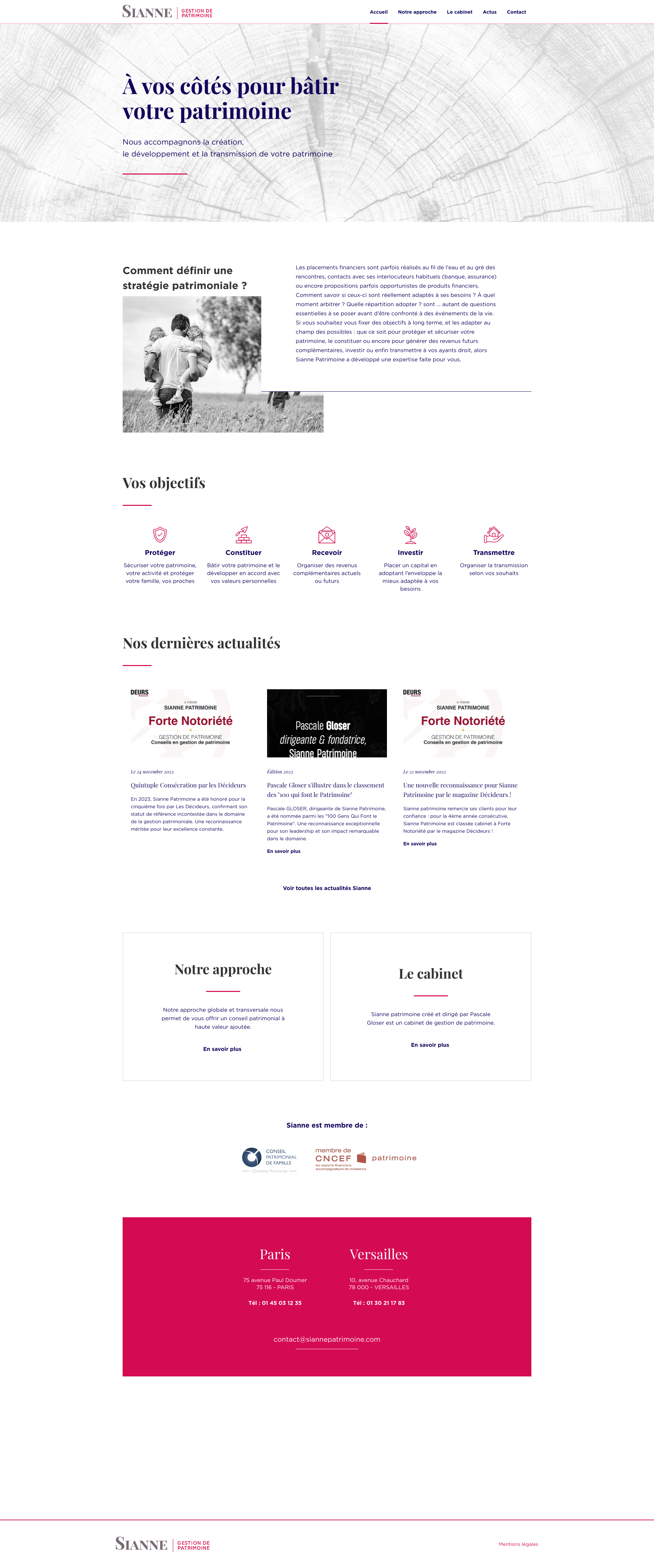 Aperçu du site