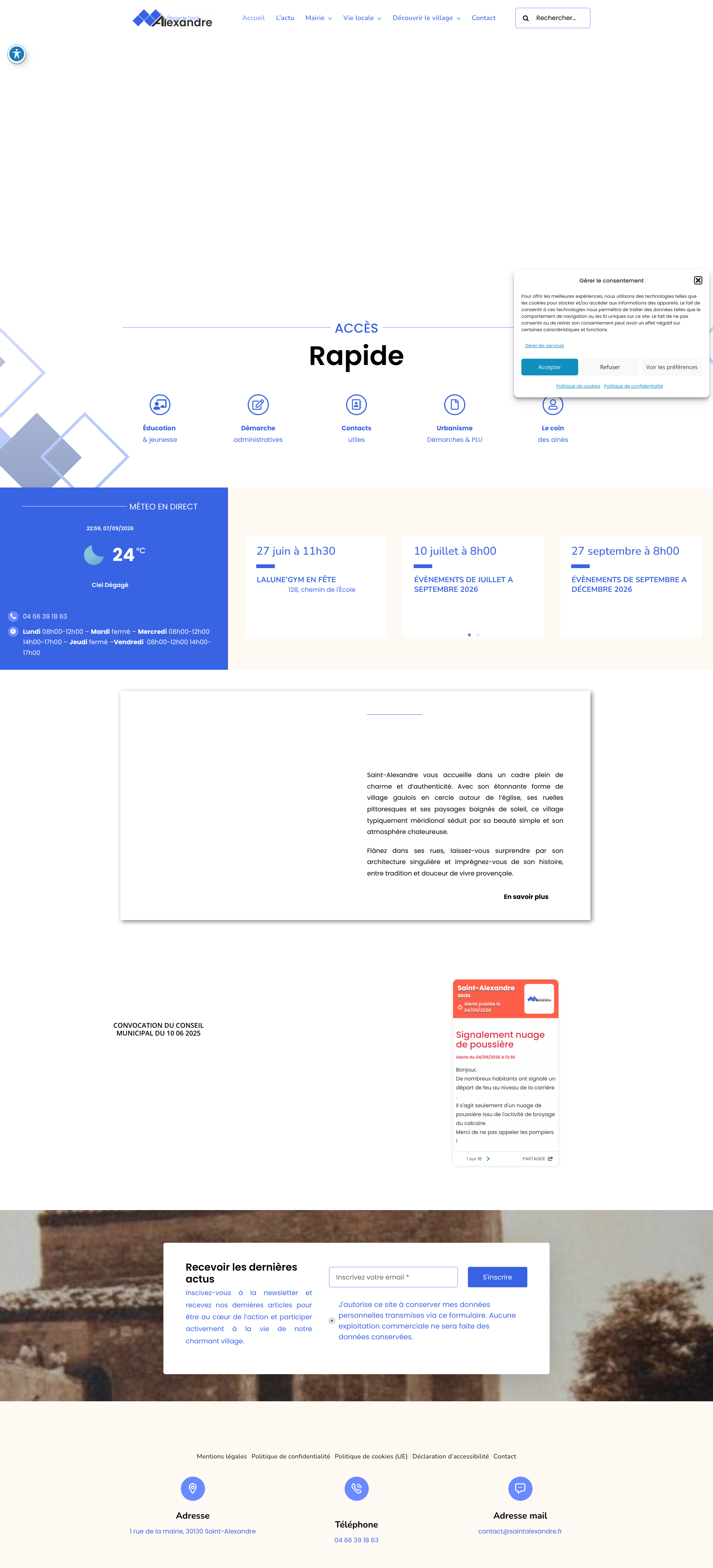 Aperçu du site