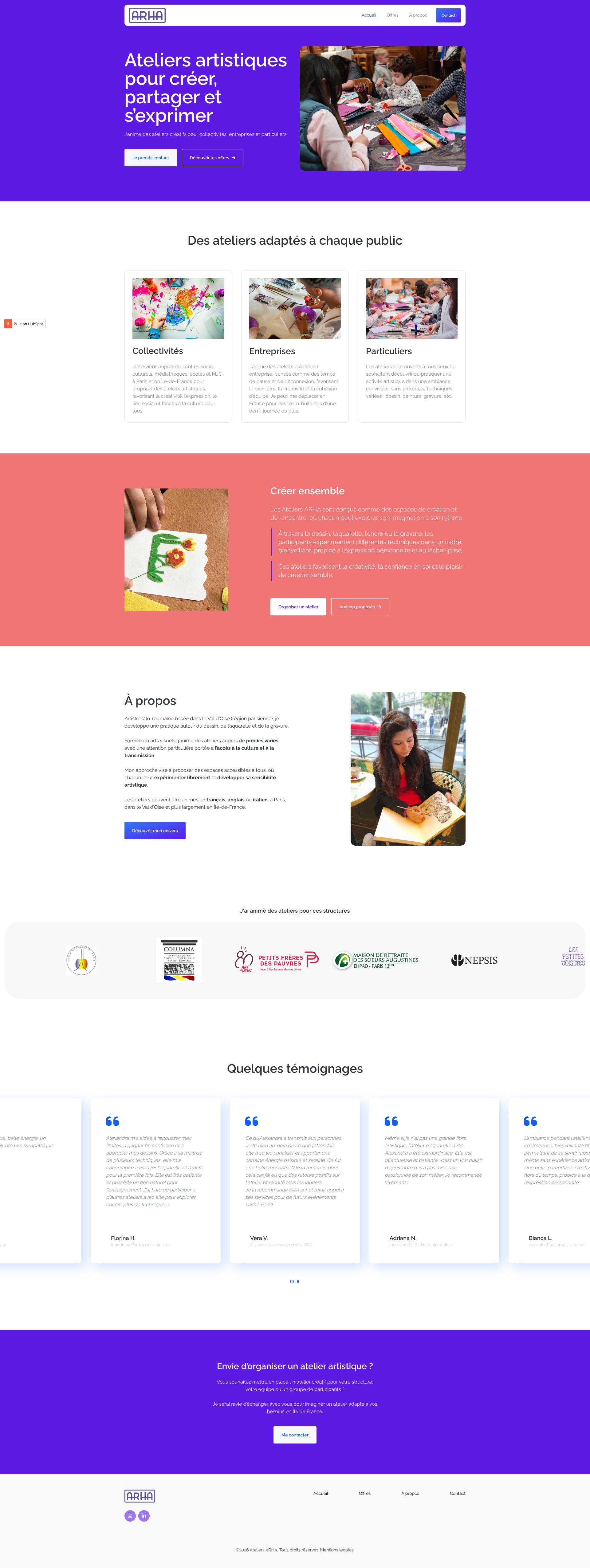 Aperçu du site