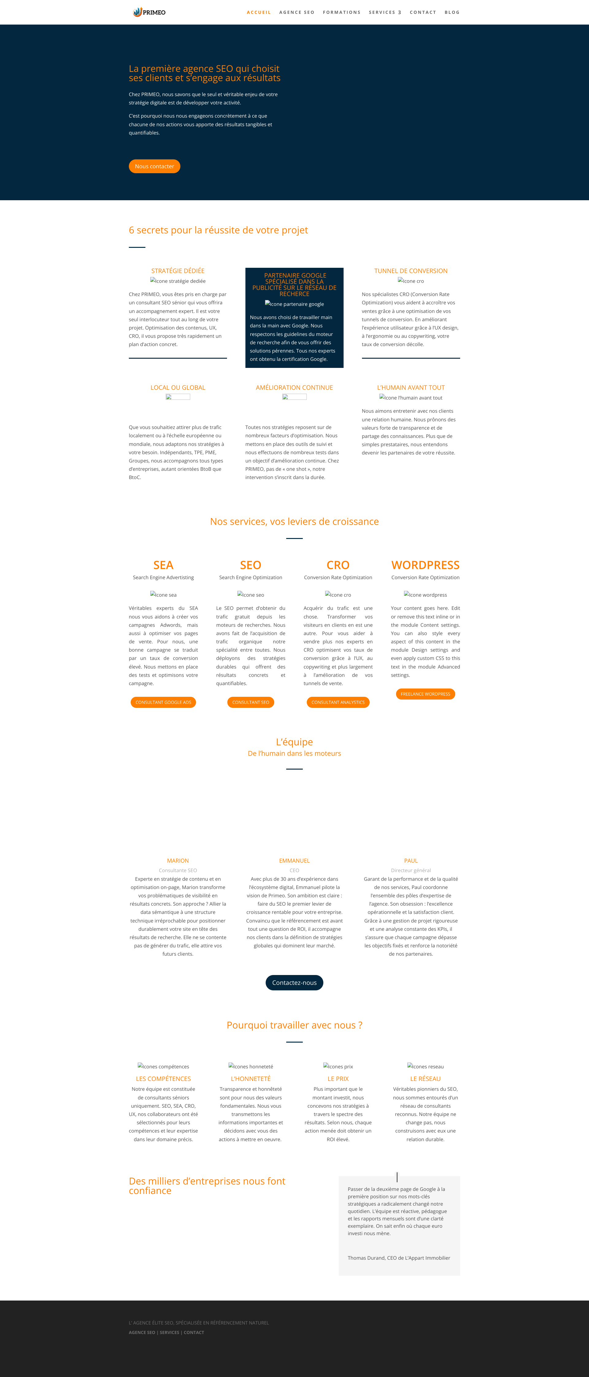 Aperçu du site