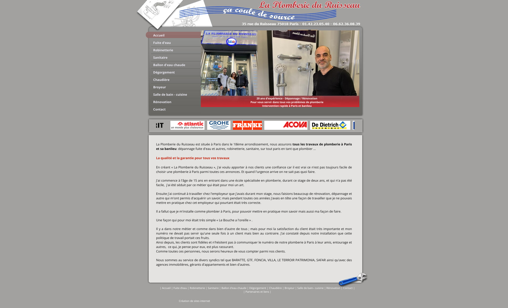 Aperçu du site