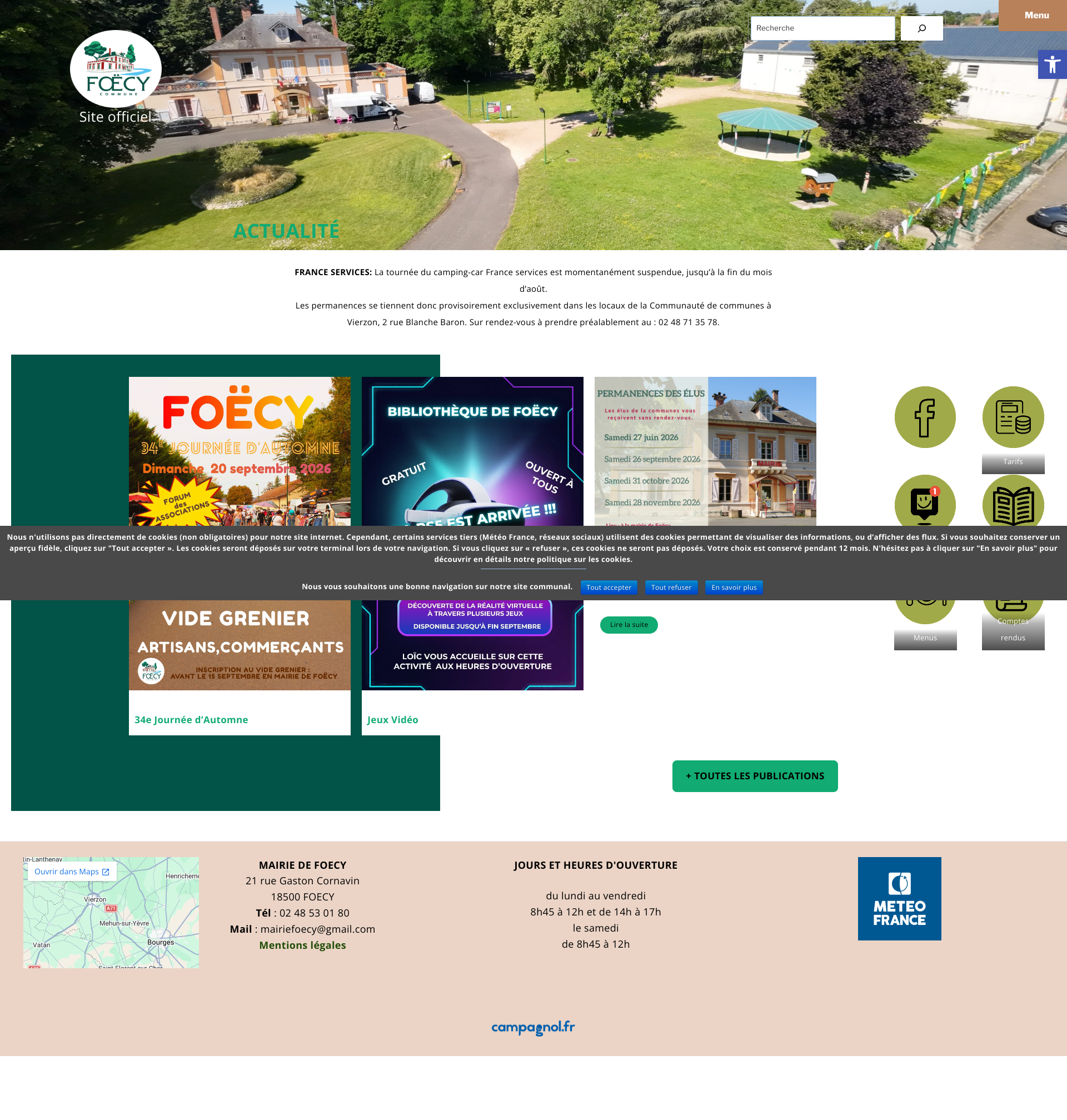 Aperçu du site