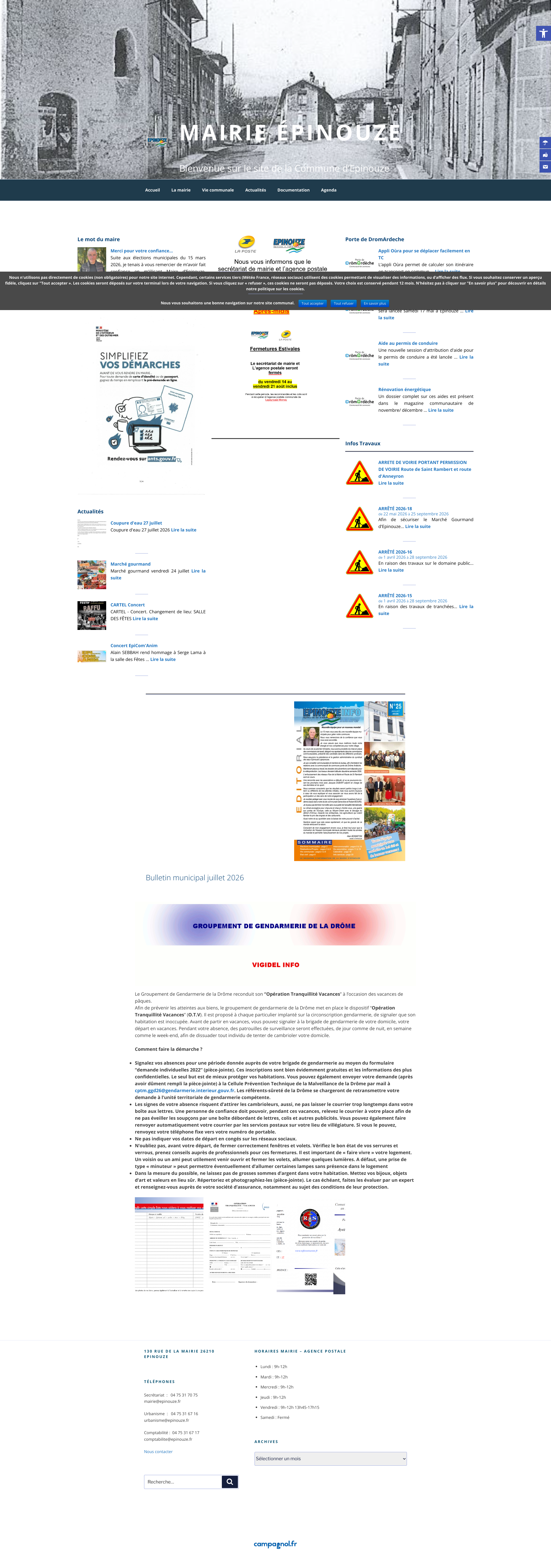 Aperçu du site